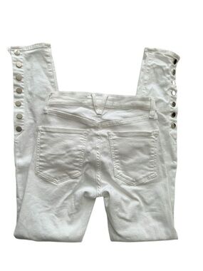 Veronica Beard | White Kate Skinny High-Rise  Women's Jeans With Buttons